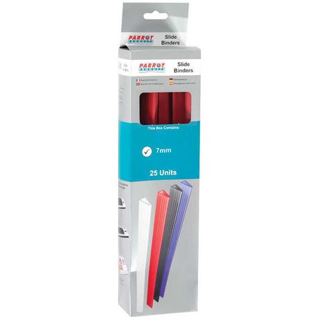 Parrot Slide Binders A4 7mm - Red (Pack of 25)