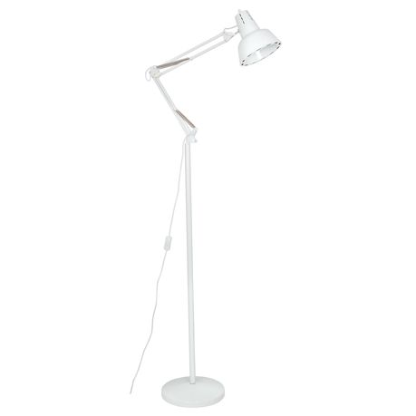 Bright Star Lighting - Metal Floor Lamp With Movable Arms In White