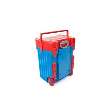 Cadii School Bag with Red Lid & Light Blue Body