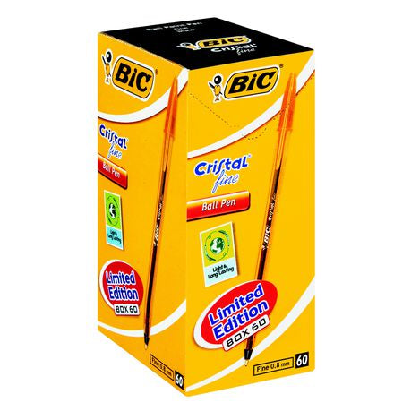 BIC Cristal Fine Ball Point Pen - Black (Box of 60 Barcoded pens) Buy Online in Zimbabwe thedailysale.shop