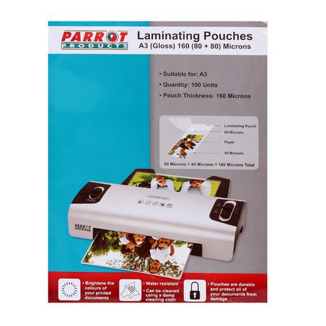 Parrot Laminating Pouch A3 160(80+80) Micron - Pack of 100