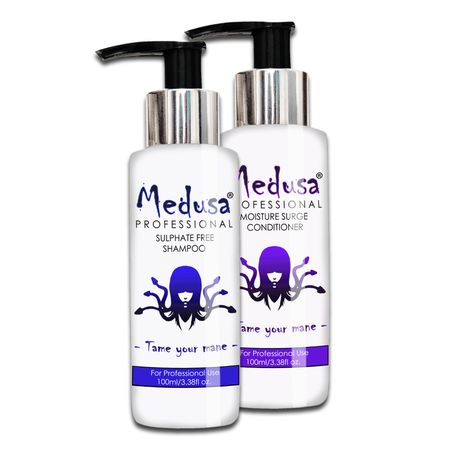 Medusa Professional Brazilian Blowdry Sulphate Free Shampoo & Moisture Surge Conditioner 100ml Set Buy Online in Zimbabwe thedailysale.shop