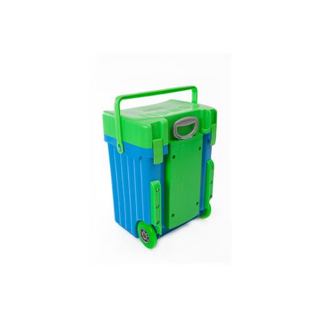 Cadii School Bag - Green Lid with Light Blue Body