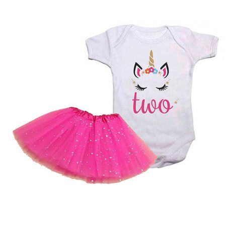 Qtees Africa 2nd Birthday Unicorn Baby Grow & Tutu Buy Online in Zimbabwe thedailysale.shop