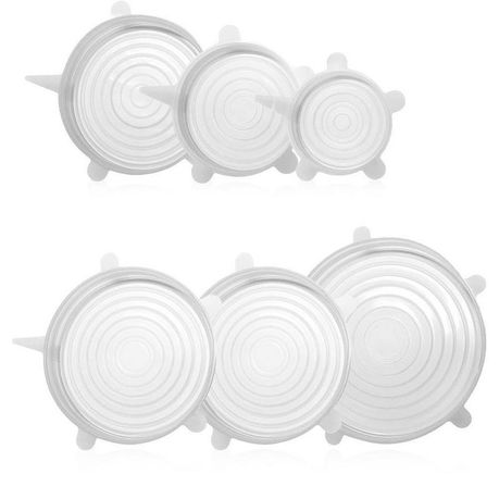 Clear Silicone Stretch Lid - Set of 6 Buy Online in Zimbabwe thedailysale.shop