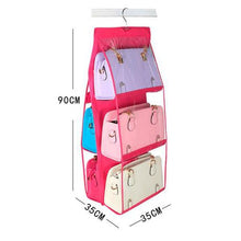 Load image into Gallery viewer, Dual Side Hanging Storage Bag - 6 Pocket (Pink)
