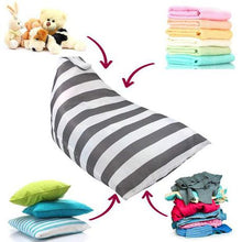 Load image into Gallery viewer, Large Capacity Stuffed Dolls Storage Bag - Gray Stripe
