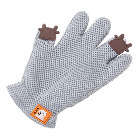 Cartoon Pet Grooming Glove - Gray