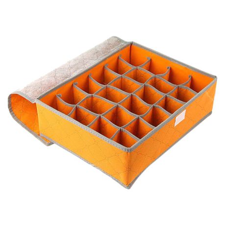 24 Grid Bamboo Charcoal Storage Box Drawer Organizer - Yellow Buy Online in Zimbabwe thedailysale.shop