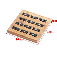 Load image into Gallery viewer, 12 Slots Bamboo Jewelry Display Stand - Black
