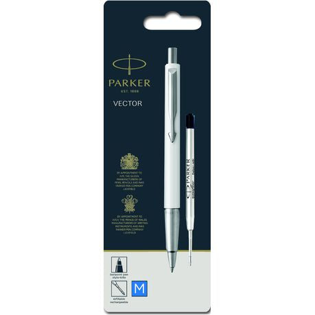 Parker Vector Ballpoint Pen - White Barrel Chrome Trim Buy Online in Zimbabwe thedailysale.shop