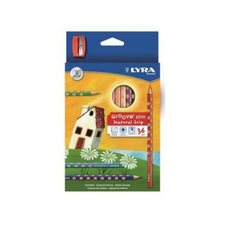 Lyra Groove Slim 36 Colour Pencils + Sharpener