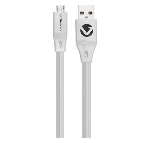 Volkano Micro USB Cable - Slim Series - 1.2m - White