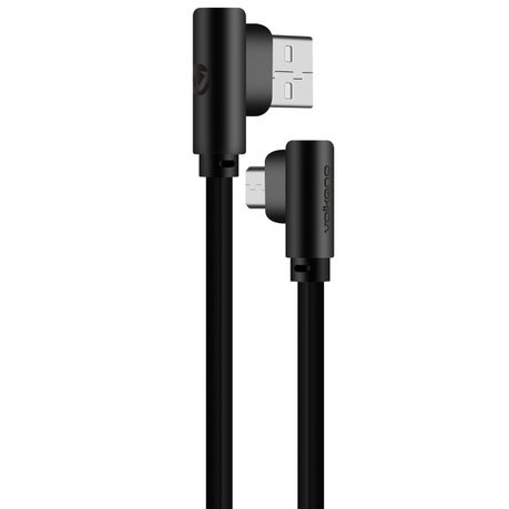 Volkano Micro USB Cable 90 Degree - Slim Series - 1.2m - Black Buy Online in Zimbabwe thedailysale.shop