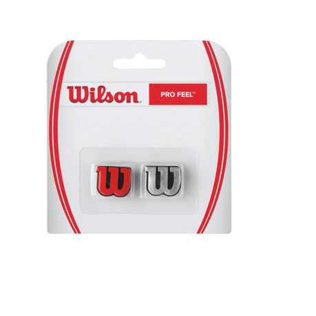 Wilson 'W' Pro Feel Racquet Vibration Dampner - 2 pack - Red & Silver