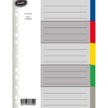 Bantex A5 5 Division P.P File Dividers Buy Online in Zimbabwe thedailysale.shop