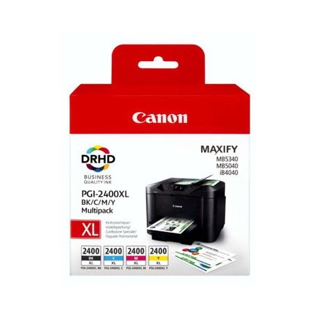 Canon Ink 2400XL Combo Pack Black/Cyan/Yellow/Magenta 2400 XL Multi Pack (OEM) Buy Online in Zimbabwe thedailysale.shop