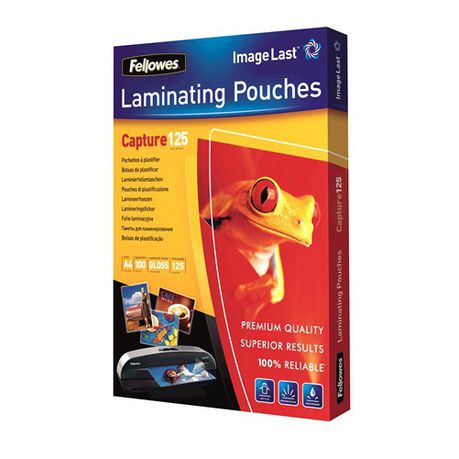 Fellowes Capture125 A4 125micron Gloss Laminating Pouches (100 Pack)