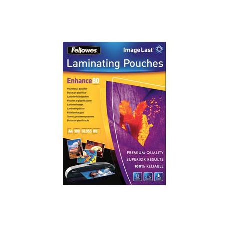 Fellowes Enhance80 A4 80micron Matt Laminating Pouches (100 Pack)