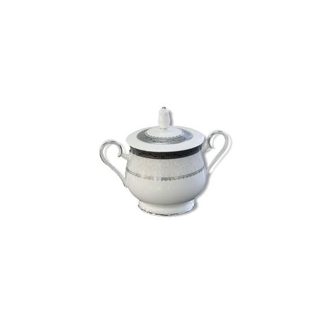 Noritake - Odessa Platinum Sugar Bowl - White and Platinum - 12.5 x 11 x 11cm Buy Online in Zimbabwe thedailysale.shop