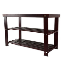 Load image into Gallery viewer, Super Crew Multi-Functional Bamboo Bench Organizer Storage Shelf
