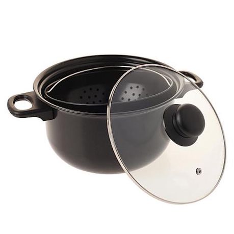 Non-Stick Cooking Pasta Pot with Built-in Strainer - 3 Piece Buy Online in Zimbabwe thedailysale.shop