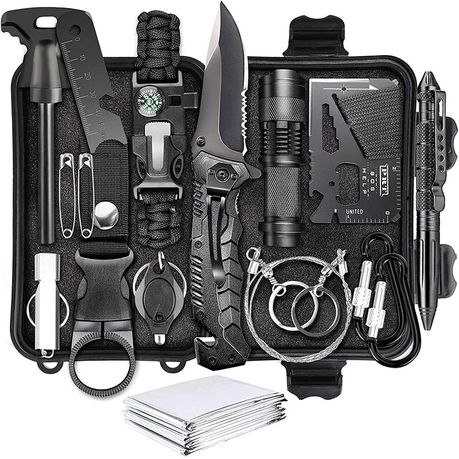 Tactical Survival Multi-Function Kit-15 in 1-Black Buy Online in Zimbabwe thedailysale.shop