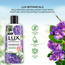 Load image into Gallery viewer, Lux Botanicals Skin Rebalance Body Wash Fig Extract &amp; Geranium Oil 750ml
