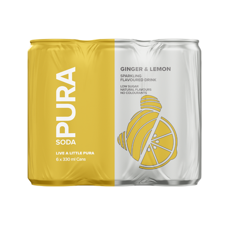 PURA Soda Ginger & Lemon 6 x 300ml