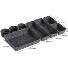 Load image into Gallery viewer, Felt Office Drawer Organiser Desk Organiser- 8 Pieces Grey
