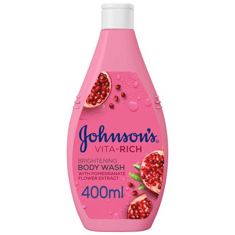 Johnson's Body Wash - Vita-Rich, Brightening, Pomegranate, 400ml x 6