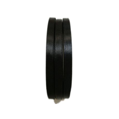 BEAD COOL - Satin Ribbon - 6mm width - Black - Bows and Wrapping - 60m