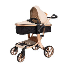 Load image into Gallery viewer, Earthling Baby Stroller 2 in 1 Foldable Carriage Beige
