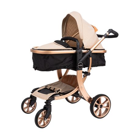 Earthling Baby Stroller 2 in 1 Foldable Carriage Beige