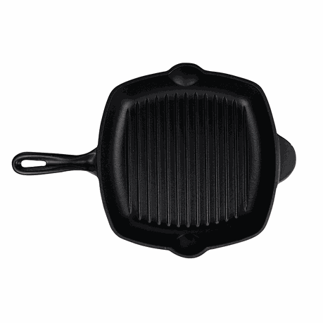 Chef Matt Black Cookware - Cast Iron 26cm Square Griddle Buy Online in Zimbabwe thedailysale.shop