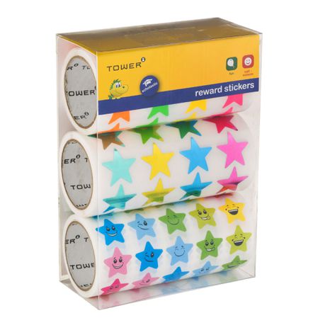 TOWER Large Colour Stars Value Pack ( Stars with Faces, Metallic and Neon/Lumo) 2400 stars Buy Online in Zimbabwe thedailysale.shop