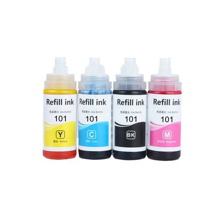 Compatible EPSON 101 ink Bottles Black, Cyan, Yellow and Magenta