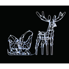 Load image into Gallery viewer, LED Solar Reindeer &amp; Sleigh Motif 55cm Christmas Lights
