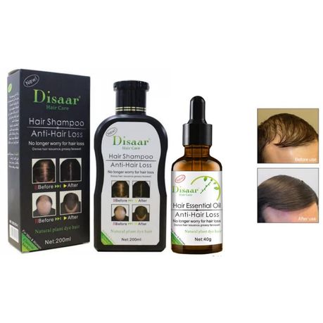 Disaar Hair Shampoo  (200 ml) + Hair Essential  Oil Anti Hair Loss ( 30 ml) Buy Online in Zimbabwe thedailysale.shop