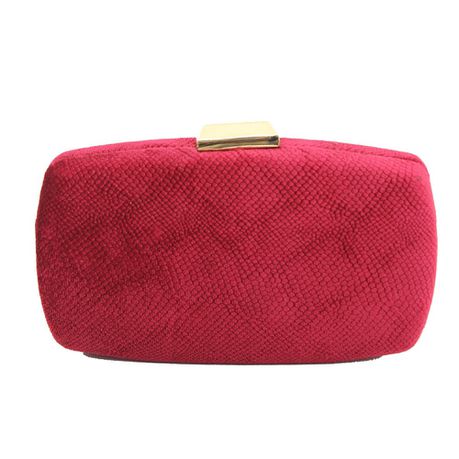 Blackcherry Microfibre Clutch-Red