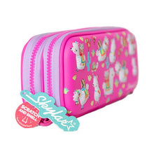 Load image into Gallery viewer, Skylar Scented Pink Lama Hard Shell Pencil Case Double Zip
