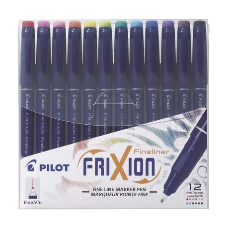 Pilot SW-FF Frixion Erasable Fineliner  - Wallet of 12 Assorted Colours Buy Online in Zimbabwe thedailysale.shop