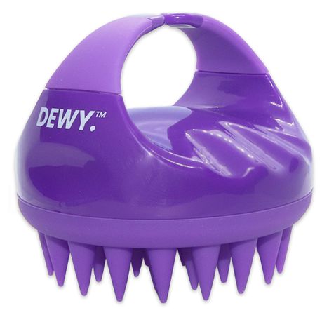 Dewy - Silicone Shampoo Brush / Hair Scalp Massager / Shower Brush (Purple)