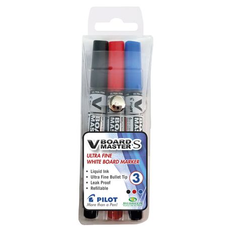 Pilot V Board Master S Ultra Fine Whiteboard Markers - Wallet of 3 Buy Online in Zimbabwe thedailysale.shop