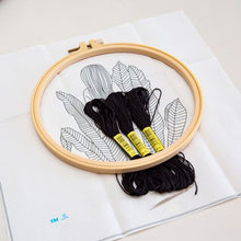 Load image into Gallery viewer, Nordic Black Embroidery Needlepoint DIY Gift Craft Kit- Hoop Standing Girl
