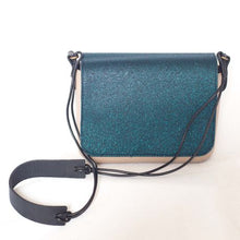 Load image into Gallery viewer, Original Magpie Clutch With Midnight Blue Front Flap And Leather Handle
