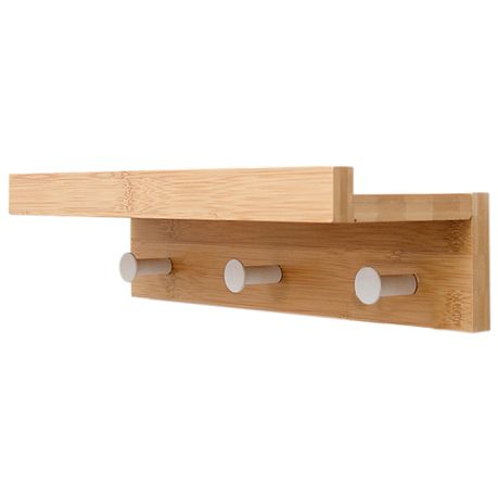 Heartdeco Bamboo Floating Shelf With Hooks Buy Online in Zimbabwe thedailysale.shop