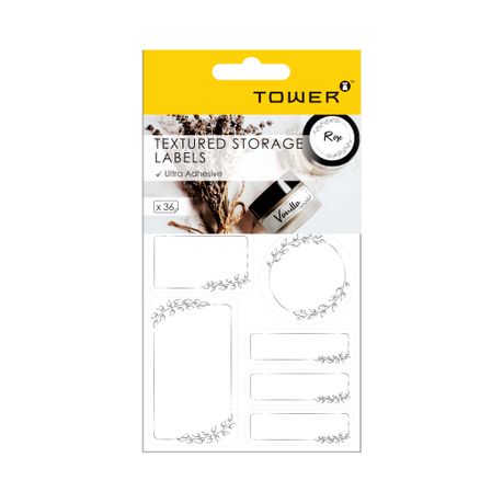 TOWER Textured Storage Labels Buy Online in Zimbabwe thedailysale.shop