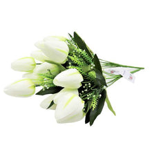 Load image into Gallery viewer, Never Fade Artificial Tulip Faux Flowers ( Set of 2) - White
