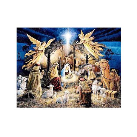 Diamond Painting DIY Kit, Round diamonds, 40x30cm- Birth of Jesus Christ Buy Online in Zimbabwe thedailysale.shop